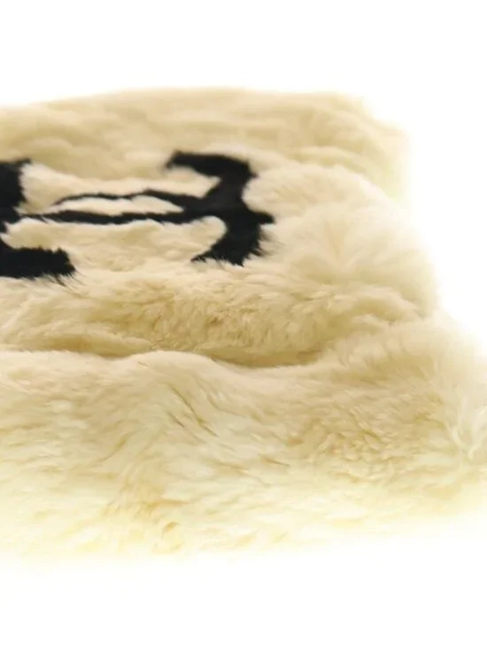 Chanel CC Logo Rabbit Fur Scarf Shawl Ivory - Picture 3 of 6